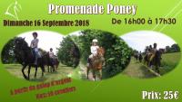 16 Septembre 2018 : Promenade chevaux 2h/ Promenade poney 1h30